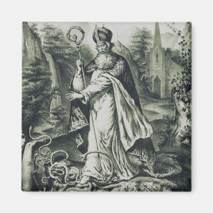 Aimant Gravure vintage de Saint Patrick bannissant les se