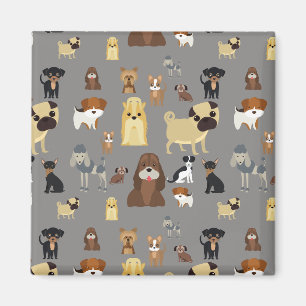 Aimant gray background dogs