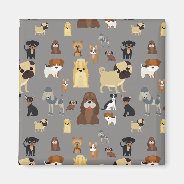 Aimant gray background dogs (Devant)