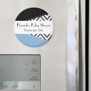 Aimant Gray Zigzag, Chevron, Zigzag Motif, Baby shower