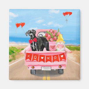 Aimant Great Dane Chien Valentine's Day Truck