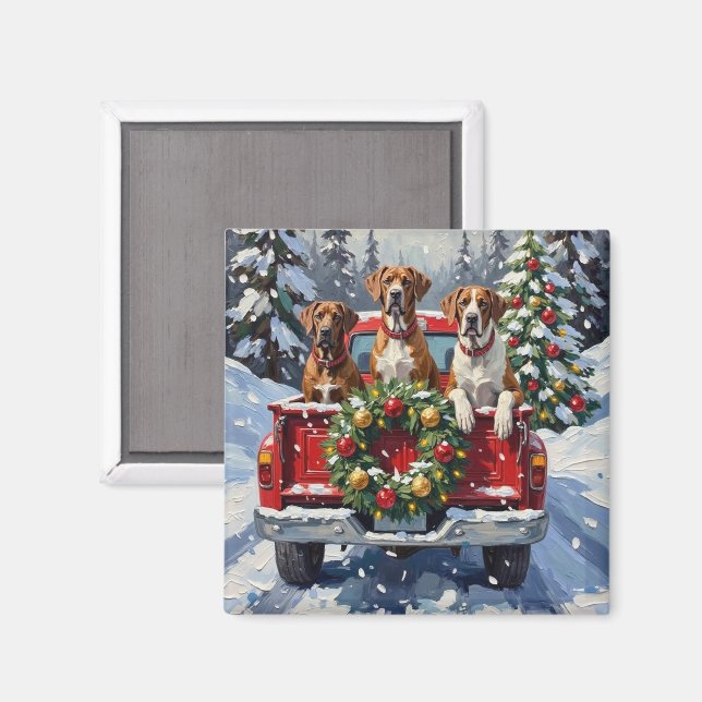 Aimant Great Dane Christmas Red Truck Holiday (Recto/Verso)