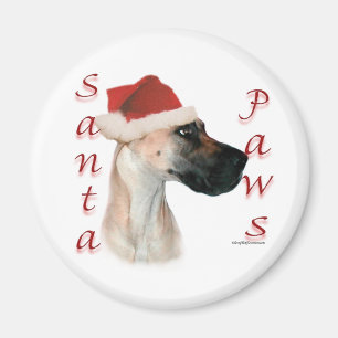 Aimant Great Dane (fawn) Père Noël Paws