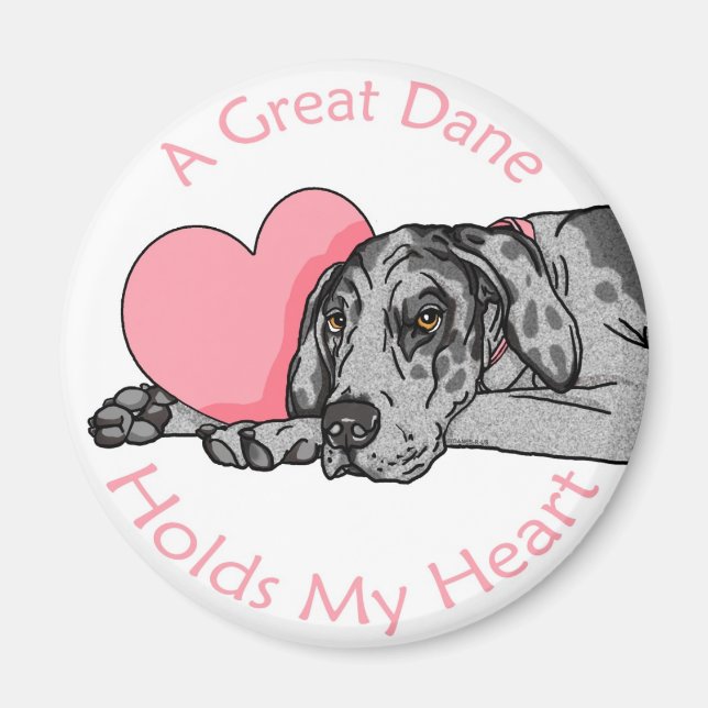 Aimant Great Dane Holt Heart Merle UC (Devant)
