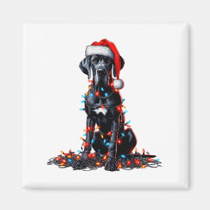 Aimant Great Dane Lumières de Noël Amateur de Chien Xmas