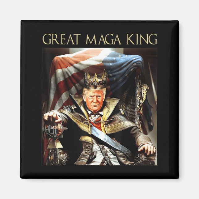 Aimant Great Mega King USA Flag Fier Ultra Maga Trump (Devant)