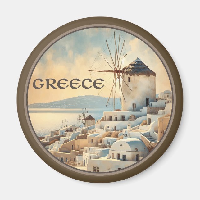 Aimant Grèce Moulins à vent de Mykonos (Devant)