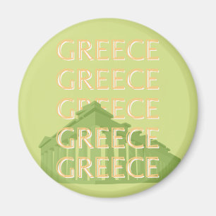 Aimant Grèce Travel Art, Summer Travel Art, Green