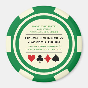 Aimant Green and White Poker Chip Casino Enregistrer la d