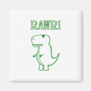 Aimant Green Angry T Rex Dino
