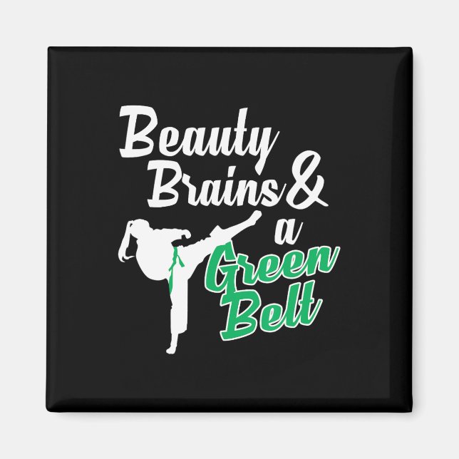 Aimant Green Belt Taekwondo Martial Arts Funny Judo Citat (Devant)