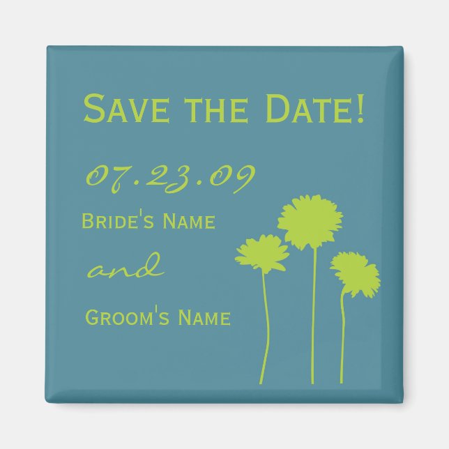 Aimant Green Daisy Enregistrer l'aimant Date (Devant)