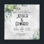Aimant Green Elegant Wedding Watercolor Floral Minimal<br><div class="desc">Green elegant watercolor floral minimal design for an elegant wedding!</div>
