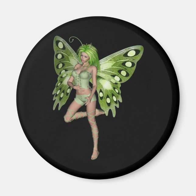 Aimant Green Lady Fairy 8 - 3D Imaginaire Art - (Devant)