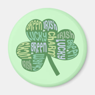 Aimant Green Lucky Irish Charm Shamrock