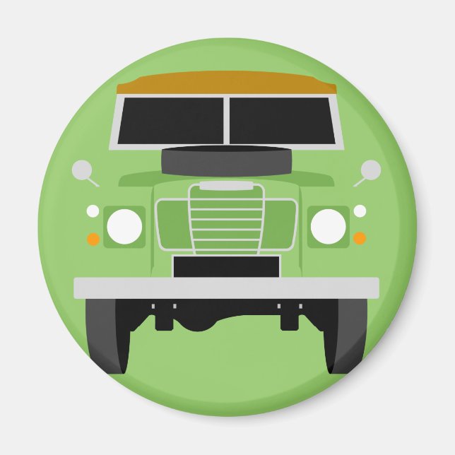 Aimant Green Pop art Classic MK3 Land Rover (Devant)