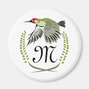 Aimant Green woodpecker à Flight monogram