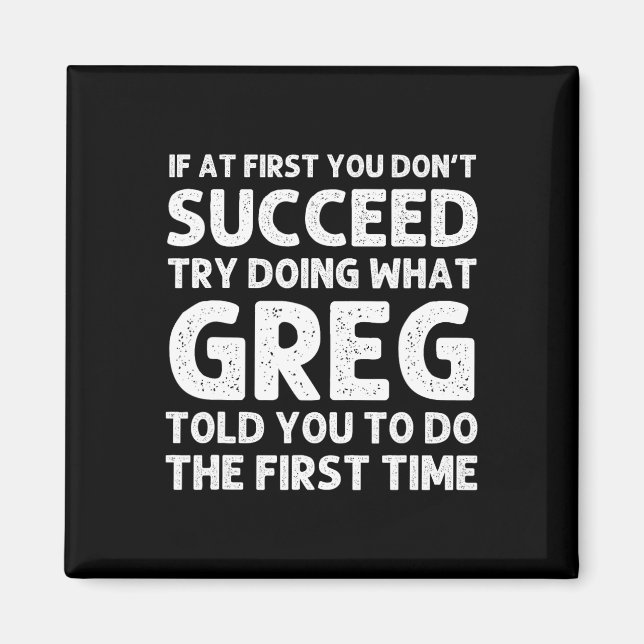 Aimant GREG Nom Cadeau Personnalisé Anniversaire Fun Chri (Devant)