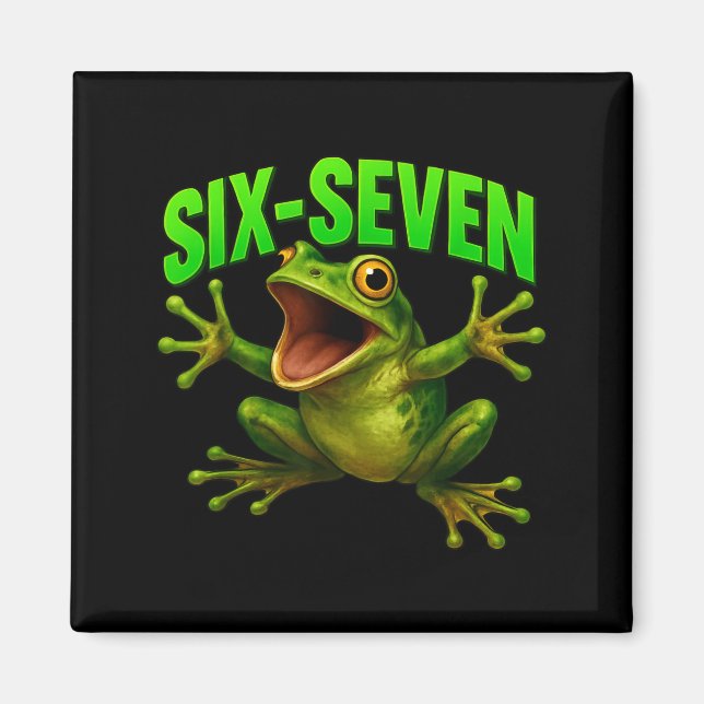 Aimant Grenouille 67 Mème Six Sept Drôle Gen Alpha  (Devant)