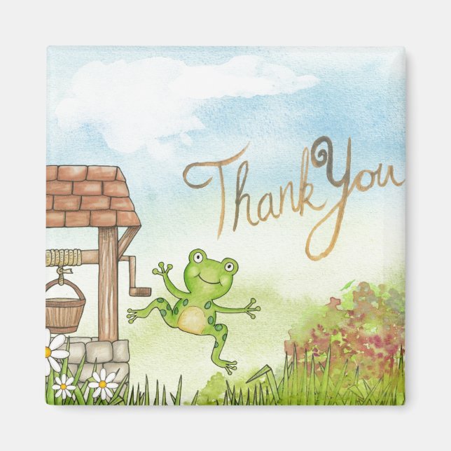 Aimant Grenouille à baguette Merci (Devant)