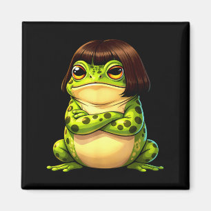 Aimant Grenouille avec coupe au carré drôle grenouille me