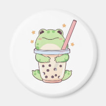 Grenouille Chibi Mignonne Serrant une Tasse de Thé