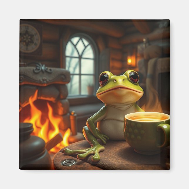 Aimant Grenouille confortable (Devant)