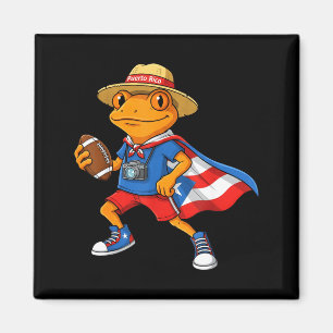 Aimant Grenouille coqui cool drapeau de Porto Rico footba