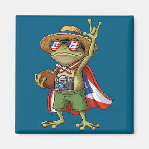 Aimant Grenouille coqui drapeau de Porto Rico football po