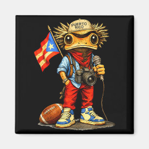 Aimant Grenouille Coqui drapeau de Porto Rico football po