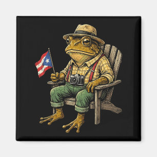 Aimant Grenouille coqui drôle drapeau de Porto Rico taino