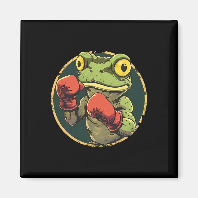 Aimant Grenouille de boxe avec gants de boxe Kickboxing D (Devant)