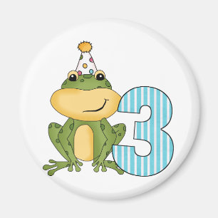 Aimant Grenouille de fête 3e anniversaire T-shirts et cad