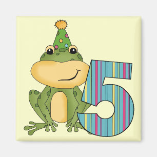 Aimant Grenouille de fête 5e anniversaire T-shirts et cad