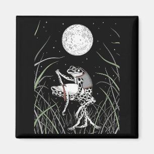Aimant grenouille de la Saint-Valentin sous la lune