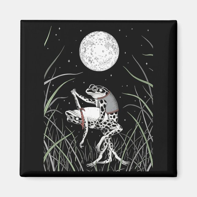 Aimant grenouille de la Saint-Valentin sous la lune  (Devant)
