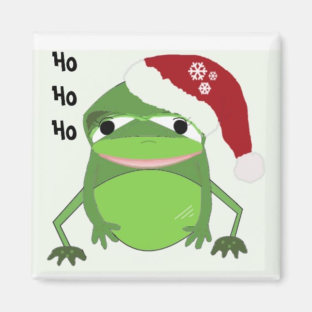 Aimant Grenouille drôle avec un chapeau de Père Noël (Devant)
