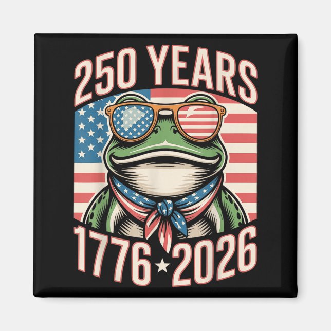 Aimant Grenouille du 250e anniversaire 1776 2026 250 ans  (Devant)