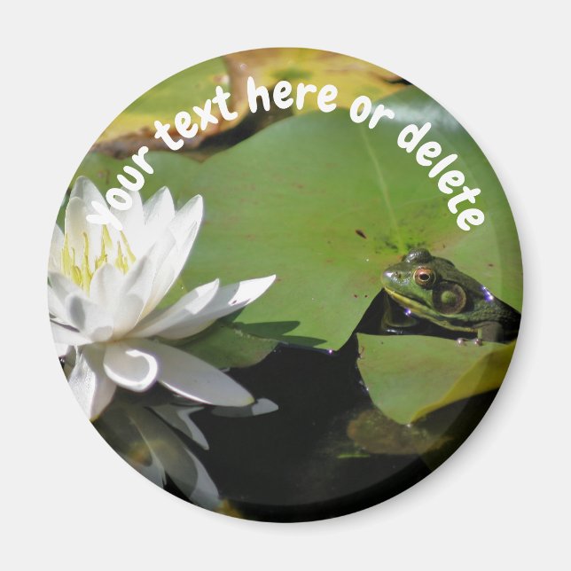 Aimant Grenouille et nénuphar personnalisé (Devant)