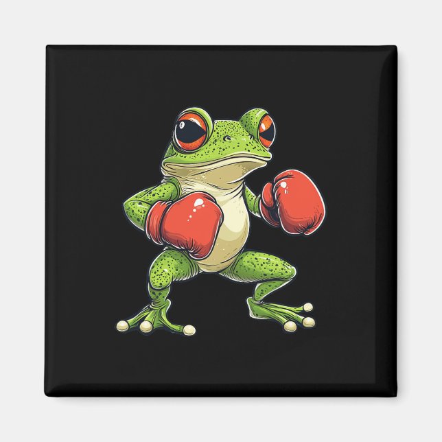Aimant Grenouille Habillée Comme Une Boîtière Drôle (Devant)