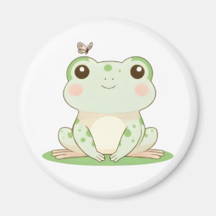 Aimant Grenouille Kawaii avec Papillon Design de Nature M