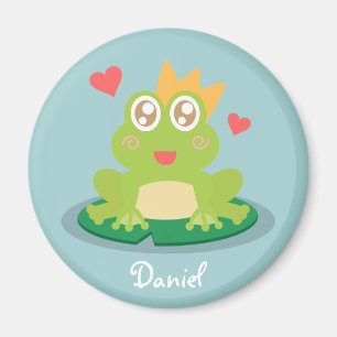 Aimant Grenouille mignonne avec des yeux scintillants sur