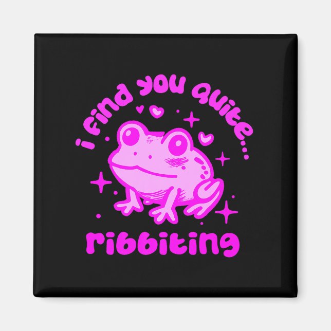 Aimant Grenouille mignonne citation de pun ribbitant pour (Devant)