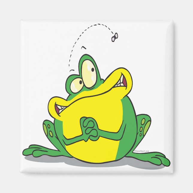 Aimant grenouille mignonne et patiente pour la mouche (Devant)