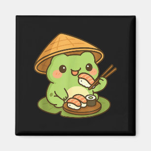 Aimant Grenouille Mignonne Mangeant des Sushi Anime Japon