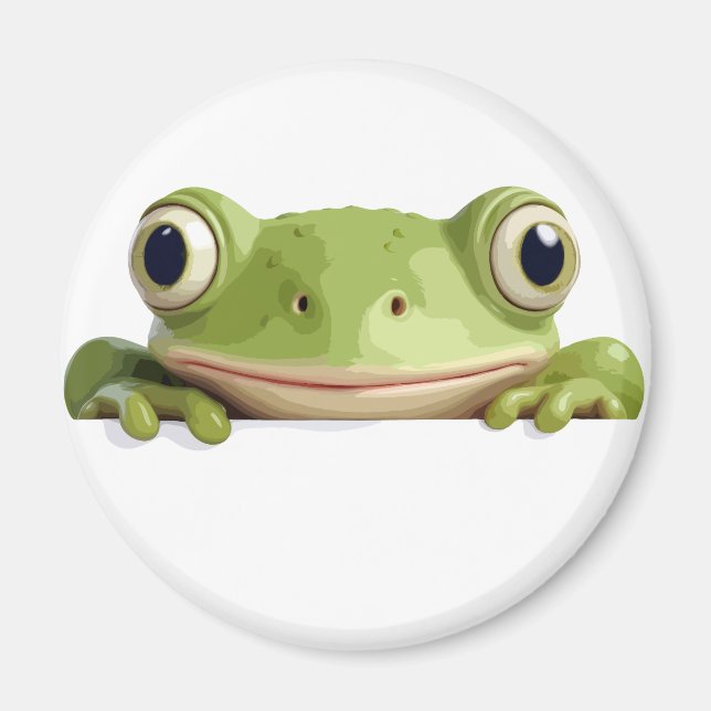 Aimant Grenouille Peeking mignon adorable drôle dessin an (Devant)