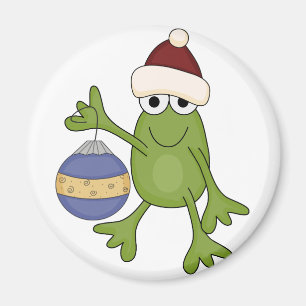 Aimant Grenouille père Noël avec tee-shirts et cadeaux