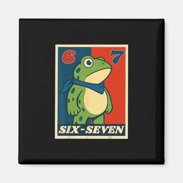 Aimant Grenouille Six Sept Drôle 6 7 Mème Génération Alph (Devant)
