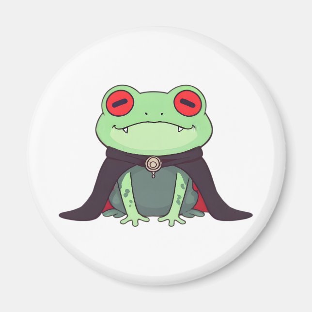 Aimant Grenouille Vampire Mignonne Cape d'Halloween (Devant)