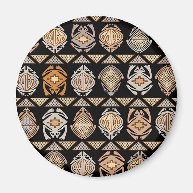 Aimant Grenouilles à genoux tribales (Devant)